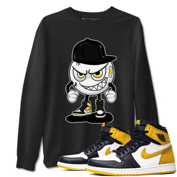 1s Yellow Ochre shirt to match jordans Mischief sneaker tees Air Jordan 1 High OG Yellow Ochre SNRT Sneaker Release Tees unisex cotton Black 1 crew neck shirt