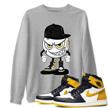 1s Yellow Ochre shirt to match jordans Mischief sneaker tees Air Jordan 1 High OG Yellow Ochre SNRT Sneaker Release Tees unisex cotton Heather Grey 1 crew neck shirt