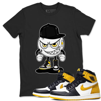 1s Yellow Ochre shirt to match jordans Mischief sneaker tees Air Jordan 1 High OG Yellow Ochre SNRT Sneaker Release Tees unisex cotton Black 1 crew neck shirt