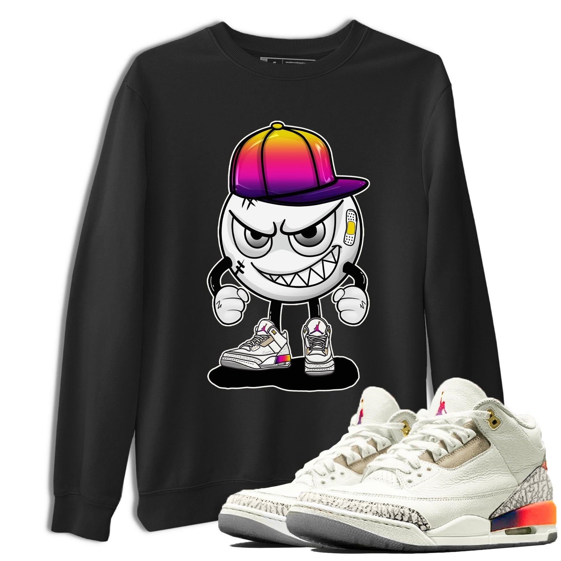 Air Jordan 3 J Balvin shirt to match jordans Mischief sneaker tees Crew Neck Air Jordan 3 X J Balvin SNRT Sneaker Release Tees Unisex Casual Shirts Black 1 T-Shirt