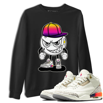 Air Jordan 3 J Balvin shirt to match jordans Mischief sneaker tees Crew Neck Air Jordan 3 X J Balvin SNRT Sneaker Release Tees Unisex Casual Shirts Black 1 T-Shirt