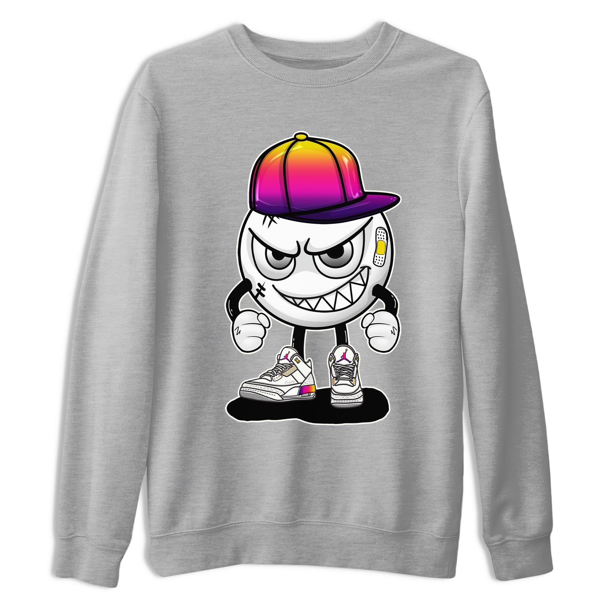 Air Jordan 3 J Balvin shirt to match jordans Mischief sneaker tees Crew Neck Air Jordan 3 X J Balvin SNRT Sneaker Release Tees Unisex Casual Shirts Heather Grey 2 T-Shirt
