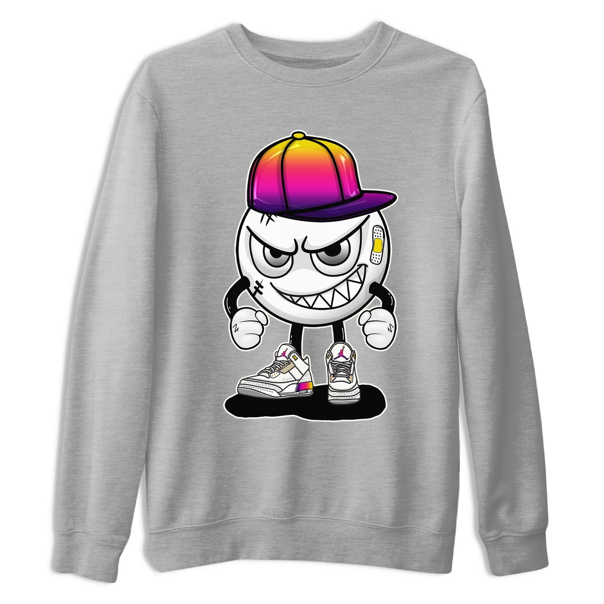 Air Jordan 3 J Balvin shirt to match jordans Mischief sneaker tees Crew Neck Air Jordan 3 X J Balvin SNRT Sneaker Release Tees Unisex Casual Shirts Heather Grey 2 T-Shirt