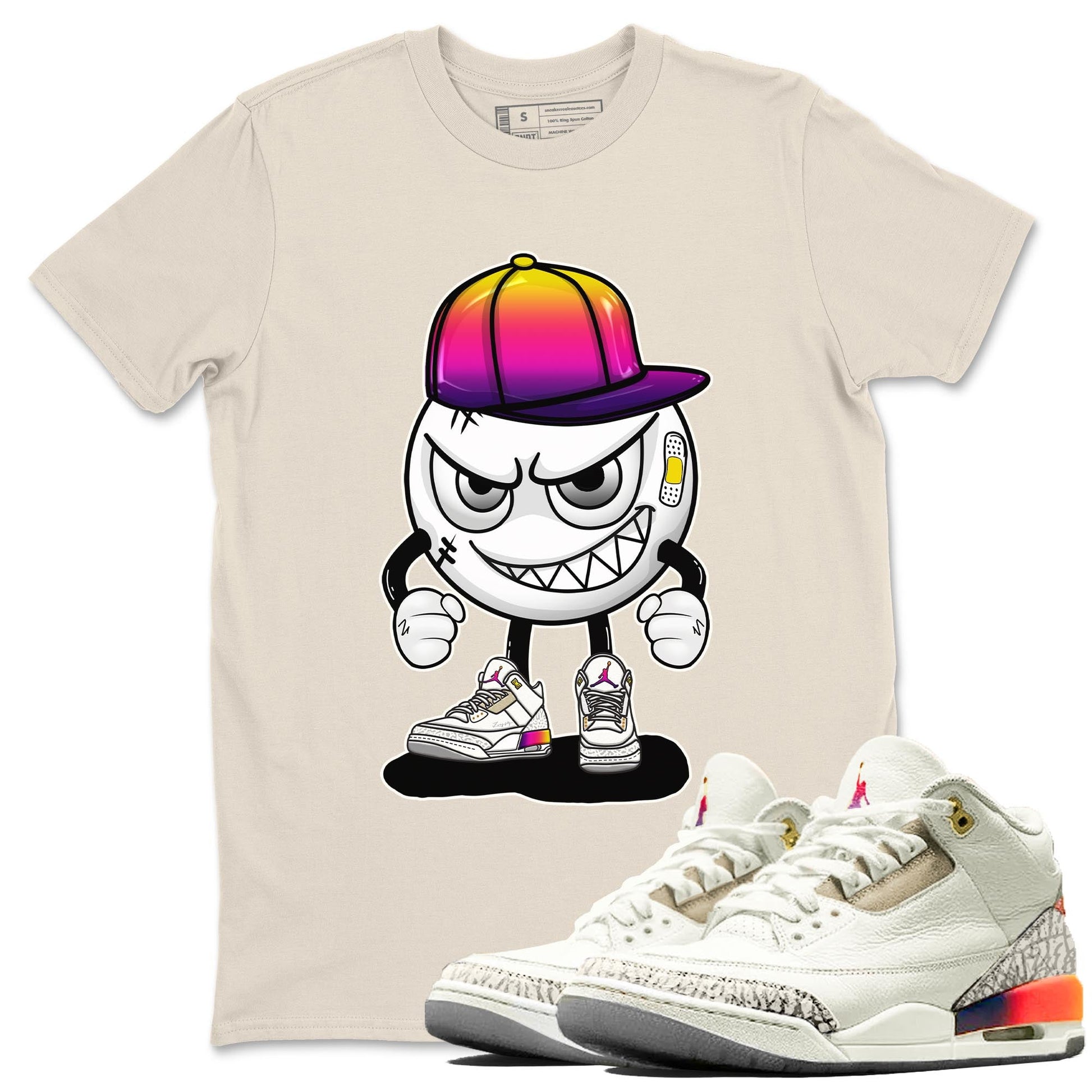 Air Jordan 3 J Balvin shirt to match jordans Mischief sneaker tees Crew Neck Air Jordan 3 X J Balvin SNRT Sneaker Release Tees Unisex Casual Shirts Natural 1 T-Shirt