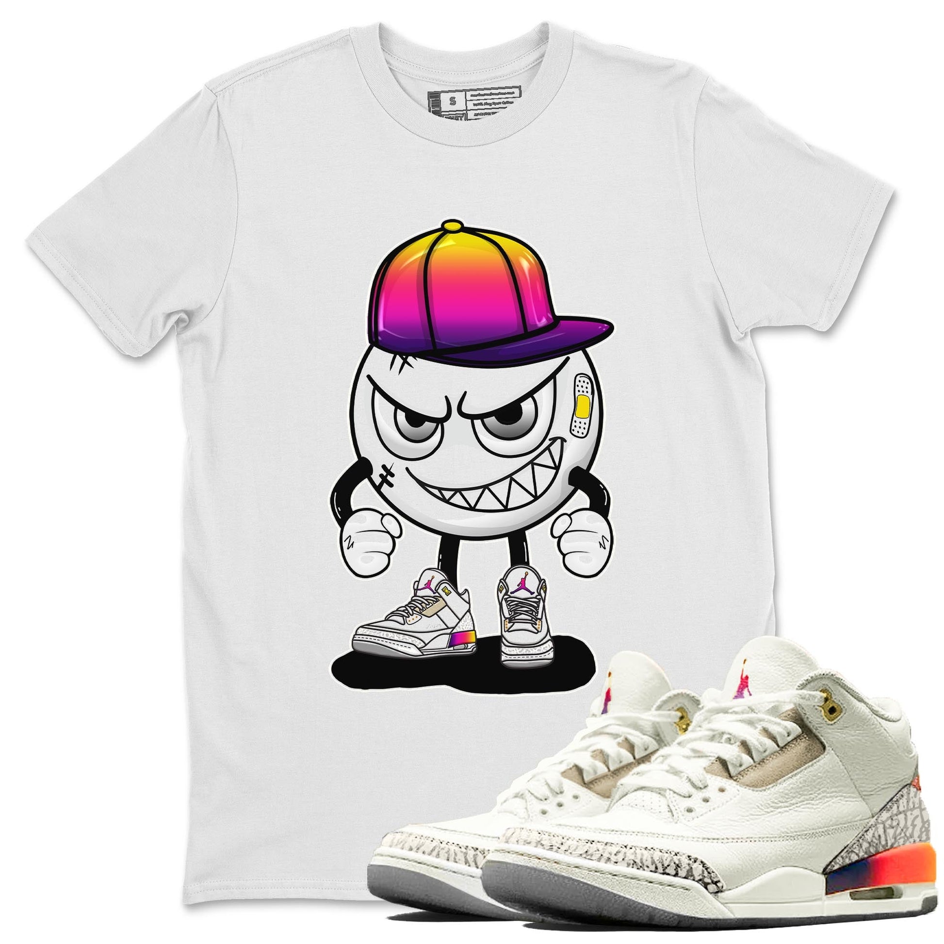 Air Jordan 3 J Balvin shirt to match jordans Mischief sneaker tees Crew Neck Air Jordan 3 X J Balvin SNRT Sneaker Release Tees Unisex Casual Shirts White 1 T-Shirt