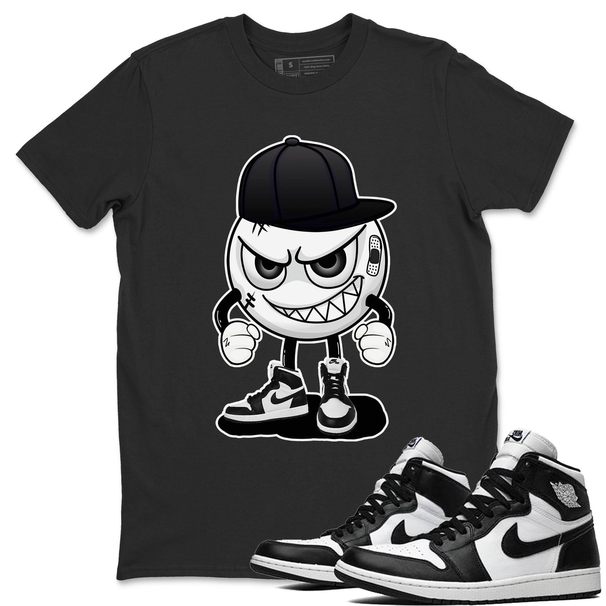 Jordan 1 Black White Sneaker Match Tees Mischief Emoji Sneaker Tees Jordan 1 Black White Sneaker Release Tees Unisex Shirts