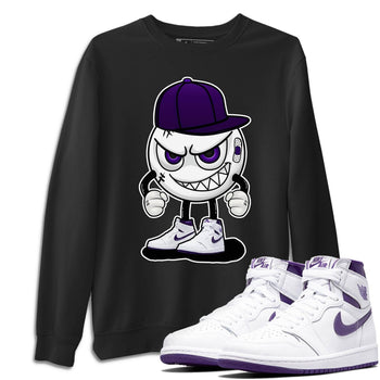 Jordan 1 WMNS Court Purple Sneaker Match Tees Mischief Emoji Sneaker Tees Jordan 1 WMNS Court Purple Sneaker Release Tees Unisex Shirts