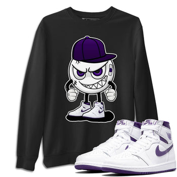 Jordan 1 WMNS Court Purple Sneaker Match Tees Mischief Emoji Sneaker Tees Jordan 1 WMNS Court Purple Sneaker Release Tees Unisex Shirts