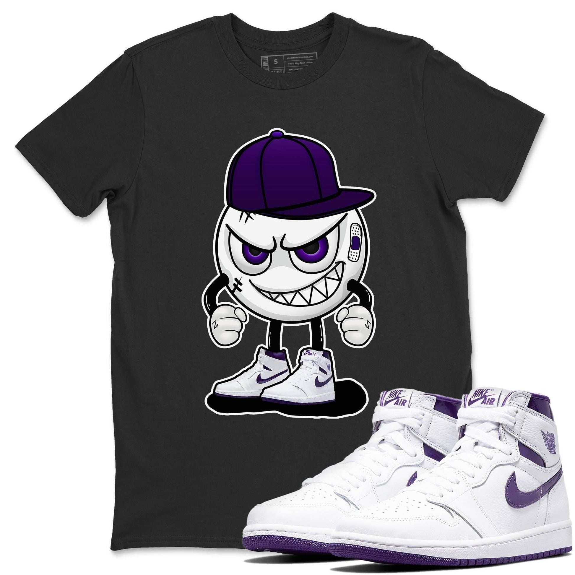 Jordan 1 WMNS Court Purple Sneaker Match Tees Mischief Emoji Sneaker Tees Jordan 1 WMNS Court Purple Sneaker Release Tees Unisex Shirts