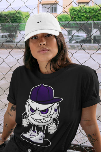 Jordan 1 WMNS Court Purple Sneaker Match Tees Mischief Emoji Sneaker Tees Jordan 1 WMNS Court Purple Sneaker Release Tees Unisex Shirts