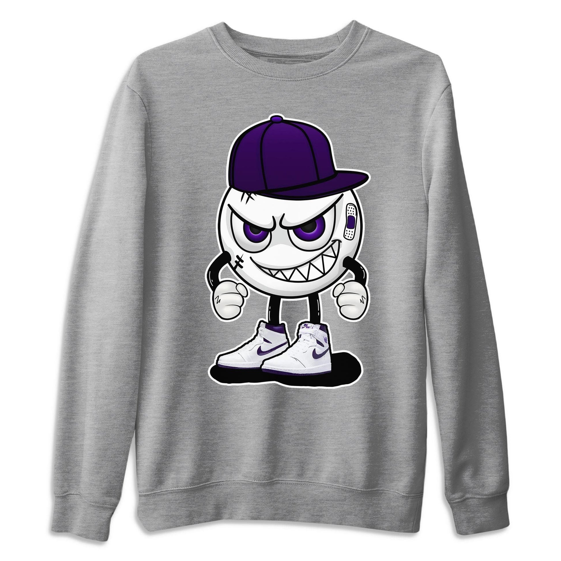Jordan 1 WMNS Court Purple Sneaker Match Tees Mischief Emoji Sneaker Tees Jordan 1 WMNS Court Purple Sneaker Release Tees Unisex Shirts