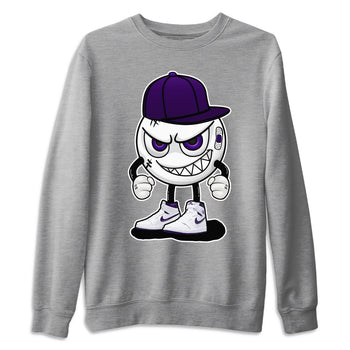 Jordan 1 WMNS Court Purple Sneaker Match Tees Mischief Emoji Sneaker Tees Jordan 1 WMNS Court Purple Sneaker Release Tees Unisex Shirts