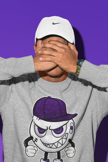 Jordan 1 WMNS Court Purple Sneaker Match Tees Mischief Emoji Sneaker Tees Jordan 1 WMNS Court Purple Sneaker Release Tees Unisex Shirts