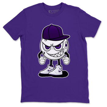 Jordan 1 WMNS Court Purple Sneaker Match Tees Mischief Emoji Sneaker Tees Jordan 1 WMNS Court Purple Sneaker Release Tees Unisex Shirts