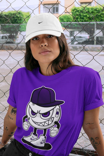Jordan 1 WMNS Court Purple Sneaker Match Tees Mischief Emoji Sneaker Tees Jordan 1 WMNS Court Purple Sneaker Release Tees Unisex Shirts