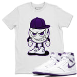 Jordan 1 WMNS Court Purple Sneaker Match Tees Mischief Emoji Sneaker Tees Jordan 1 WMNS Court Purple Sneaker Release Tees Unisex Shirts