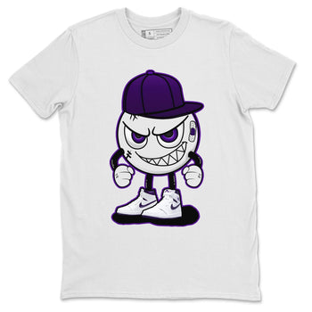 Jordan 1 WMNS Court Purple Sneaker Match Tees Mischief Emoji Sneaker Tees Jordan 1 WMNS Court Purple Sneaker Release Tees Unisex Shirts