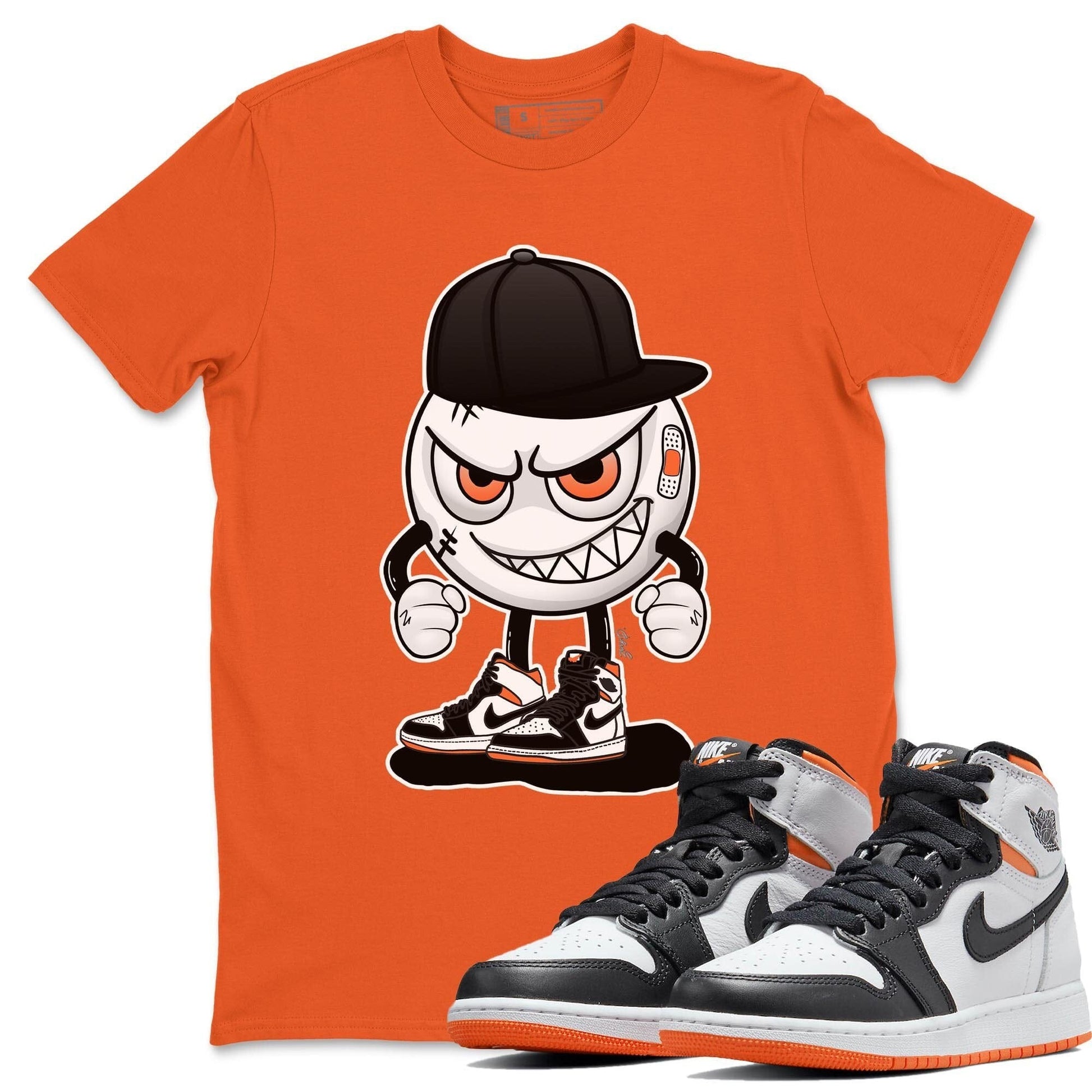 Jordan 1 Electro Orange Sneaker Match Tees Mischief Emoji Sneaker Tees Jordan 1 Electro Orange Sneaker Release Tees Unisex Shirts