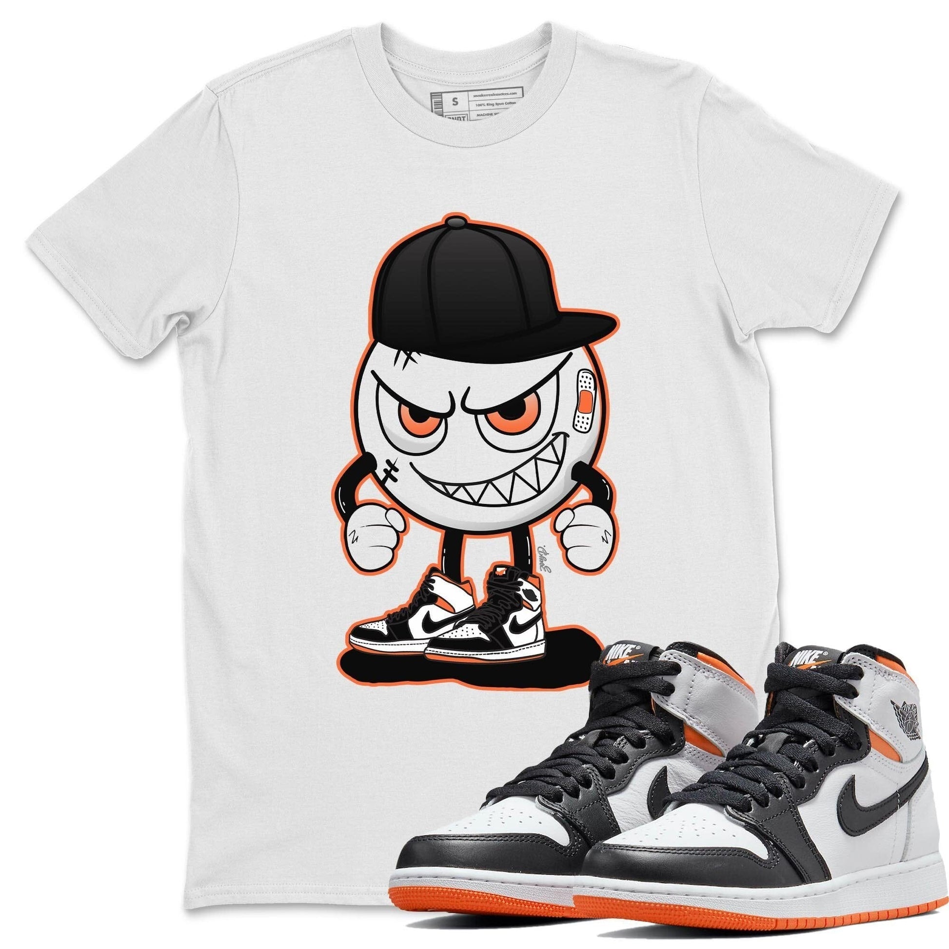 Jordan 1 Electro Orange Sneaker Match Tees Mischief Emoji Sneaker Tees Jordan 1 Electro Orange Sneaker Release Tees Unisex Shirts