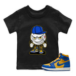 Jordan 1 Game Royal and Varsity Maize Sneaker Match Tees Mischief Emoji Sneaker Tees Jordan 1 Game Royal and Varsity Maize Sneaker Release Tees Kids Shirts