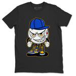 Jordan 1 Game Royal and Varsity Maize Sneaker Match Tees Mischief Emoji Sneaker Tees Jordan 1 Game Royal and Varsity Maize Sneaker Release Tees Unisex Shirts