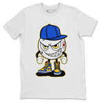 Jordan 1 Game Royal and Varsity Maize Sneaker Match Tees Mischief Emoji Sneaker Tees Jordan 1 Game Royal and Varsity Maize Sneaker Release Tees Unisex Shirts