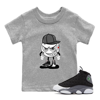 Air Jordan 13 Black Flint Mischief Emoji Baby and Kids Sneaker Tees AJ 13s Black Flint Kids Sneaker Tees Size Chart