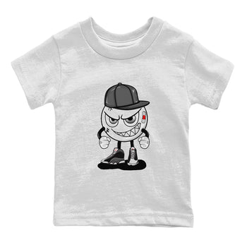 Air Jordan 13 Black Flint Sneaker Match Tees Mischief Emoji Sneaker Tees AJ 13s Black Flint Sneaker Release Tees Kids Shirts White 2