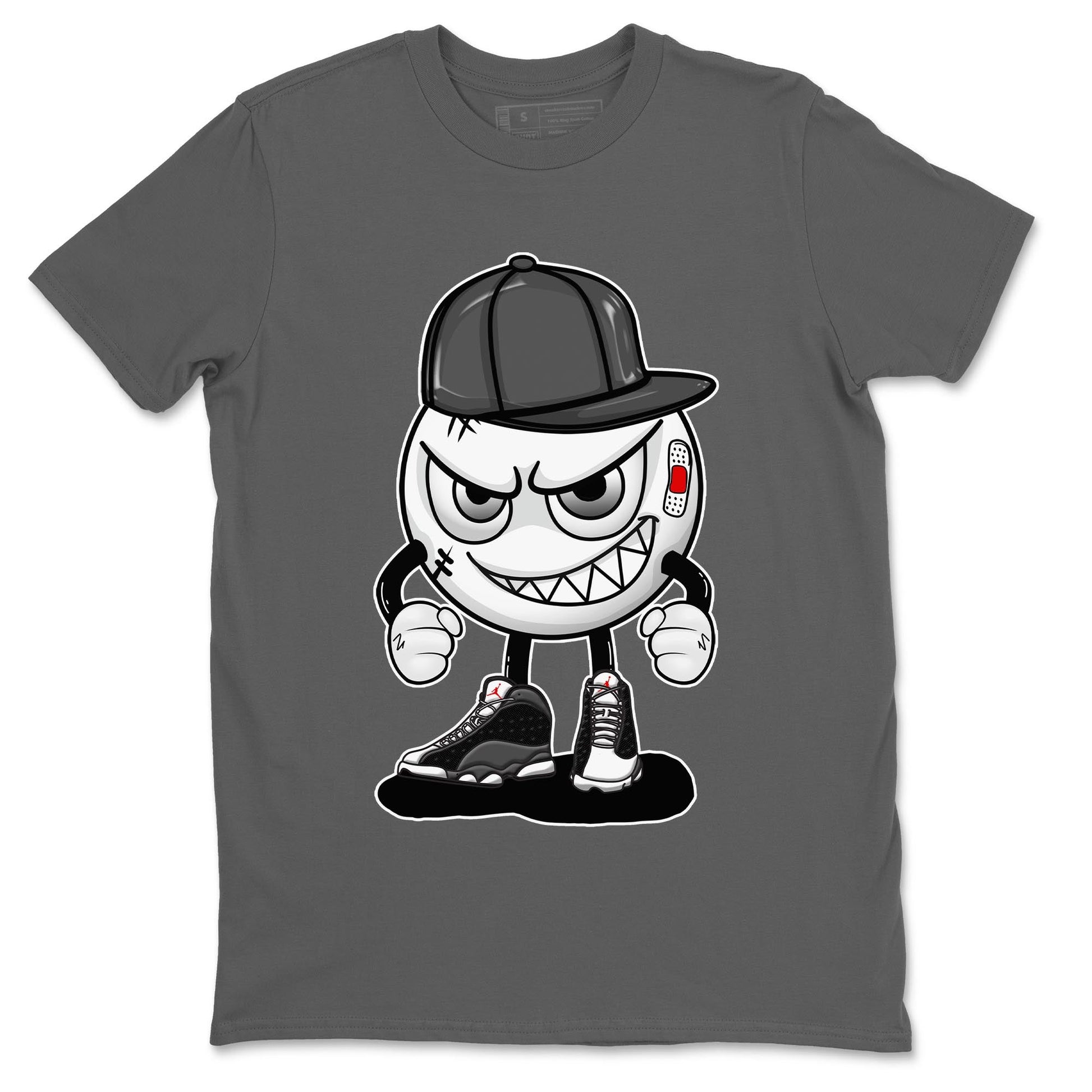 Air Jordan 13 Black Flint Sneaker Match Tees Mischief Emoji Sneaker Tees AJ 13s Black Flint Sneaker Release Tees Unisex Shirts Cool Grey 2