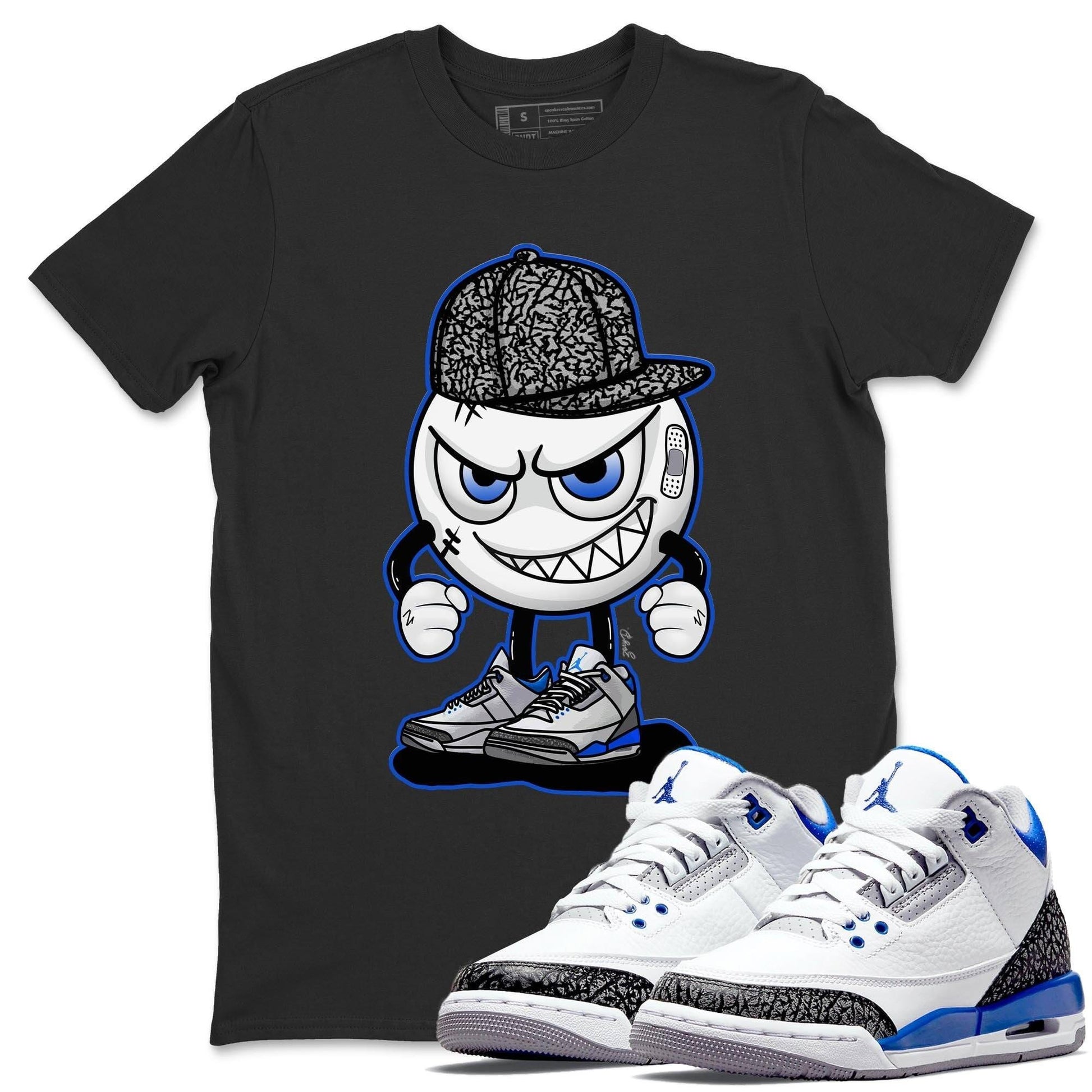 Jordan 3 Racer Blue Sneaker Match Tees Mischief Emoji Sneaker Tees Jordan 3 Racer Blue Sneaker Release Tees Unisex Shirts