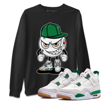 Air Jordan 4 Pine Green Sneaker Match Tees Mischief Emoji Sneaker Tees AJ 4s Pine Green Sneaker Release Tees Unisex Shirts Black 1
