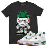 Jordan 4 Pine Green SB Sneaker Match Tees Mischief Emoji Sneaker Tees 4s Pine Green Nike SB Sneaker Tees Sneaker Release Shirts Unisex Shirts Black 1