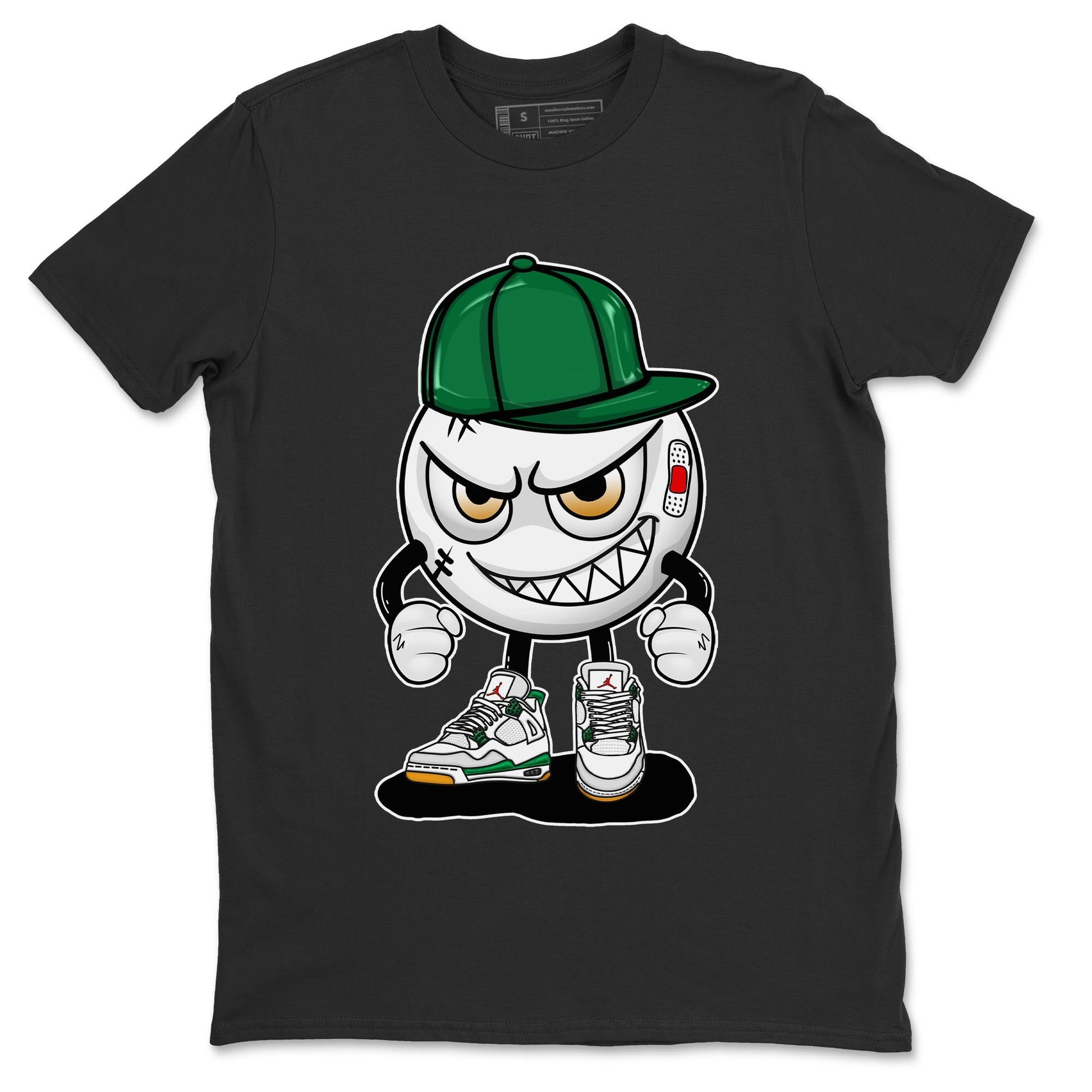 Air Jordan 4 Pine Green Sneaker Match Tees Mischief Emoji Sneaker Tees AJ 4s Pine Green Sneaker Release Tees Unisex Shirts Black 2