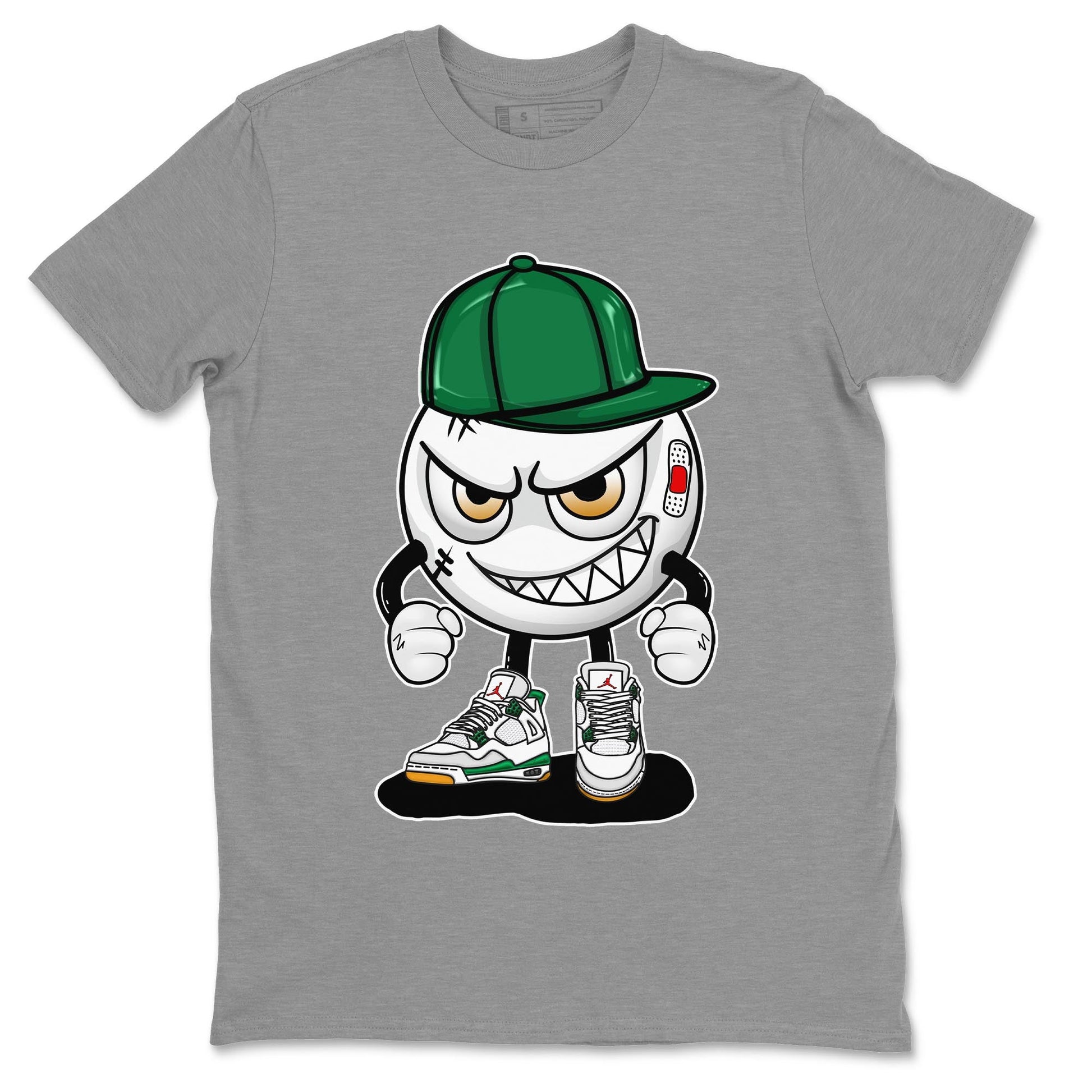 Air Jordan 4 Pine Green Sneaker Match Tees Mischief Emoji Sneaker Tees AJ 4s Pine Green Sneaker Release Tees Unisex Shirts Heather Grey 2
