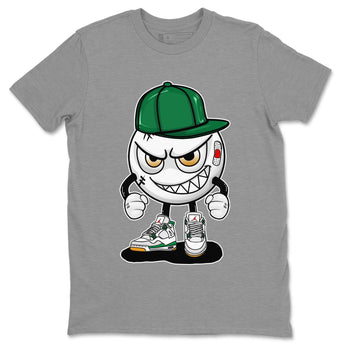 Air Jordan 4 Pine Green Sneaker Match Tees Mischief Emoji Sneaker Tees AJ 4s Pine Green Sneaker Release Tees Unisex Shirts Heather Grey 2