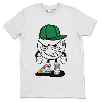 Air Jordan 4 Pine Green Sneaker Match Tees Mischief Emoji Sneaker Tees AJ 4s Pine Green Sneaker Release Tees Unisex Shirts White 2