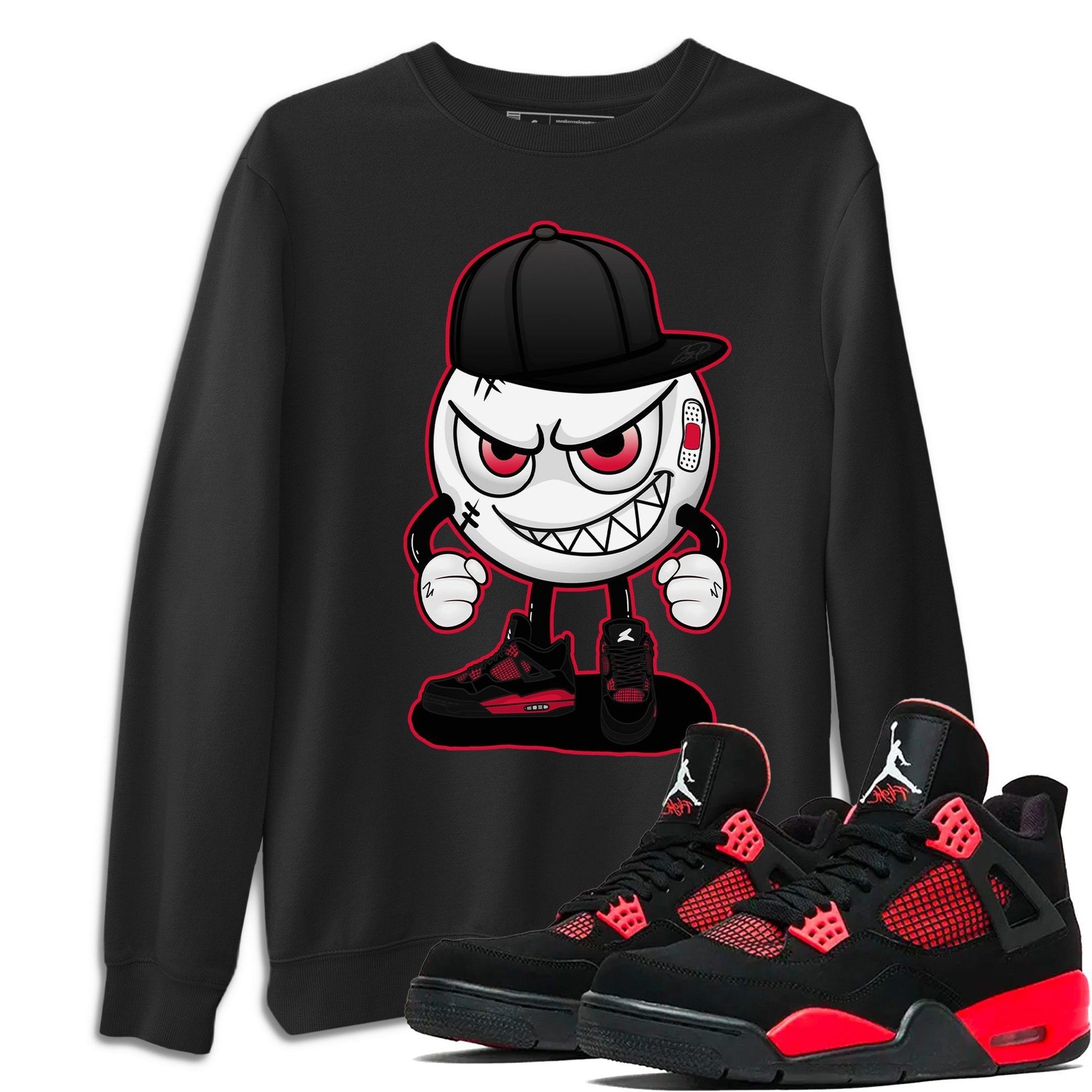 Jordan 4 Red Thunder Sneaker Match Tees Mischief Emoji Sneaker Tees Jordan 4 Red Thunder Sneaker Release Tees Unisex Shirts