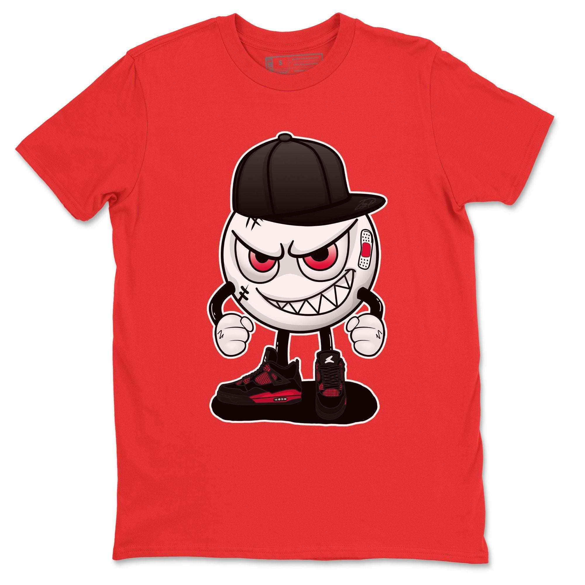 Jordan 4 Red Thunder Sneaker Match Tees Mischief Emoji Sneaker Tees Jordan 4 Red Thunder Sneaker Release Tees Unisex Shirts