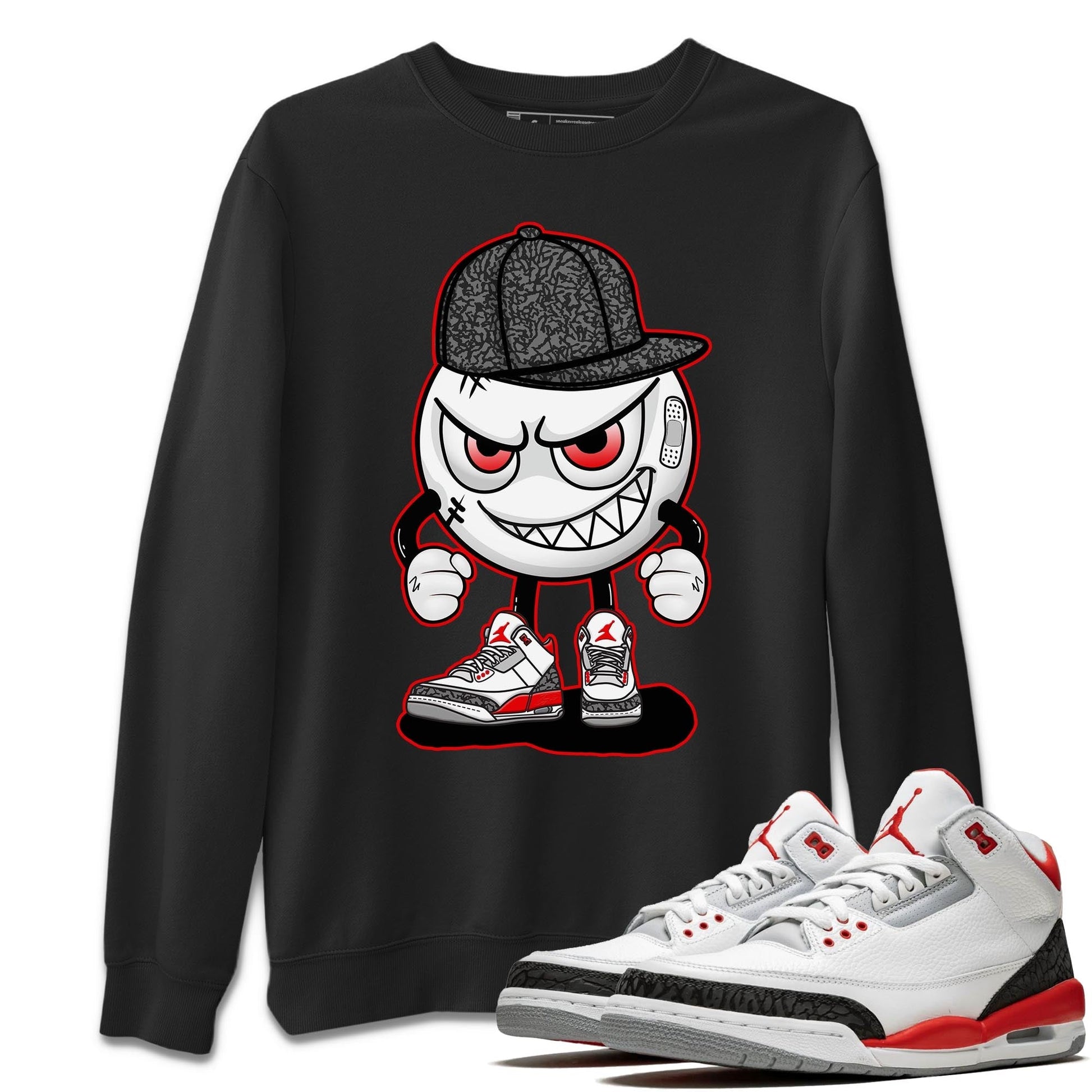 Jordan 3 Fire Red Sneaker Match Tees Mischief Emoji Sneaker Tees Jordan 3 Fire Red Sneaker Release Tees Unisex Shirts