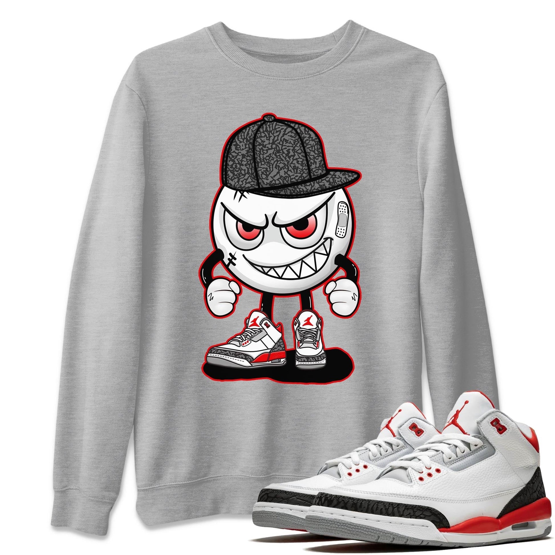 Jordan 3 Fire Red Sneaker Match Tees Mischief Emoji Sneaker Tees Jordan 3 Fire Red Sneaker Release Tees Unisex Shirts