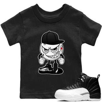 Jordan 12 Playoffs Sneaker Match Tees Mischief Emoji Sneaker Tees Jordan 12 Playoffs Sneaker Release Tees Kids Shirts
