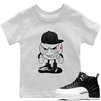 Jordan 12 Playoffs Sneaker Match Tees Mischief Emoji Sneaker Tees Jordan 12 Playoffs Sneaker Release Tees Kids Shirts