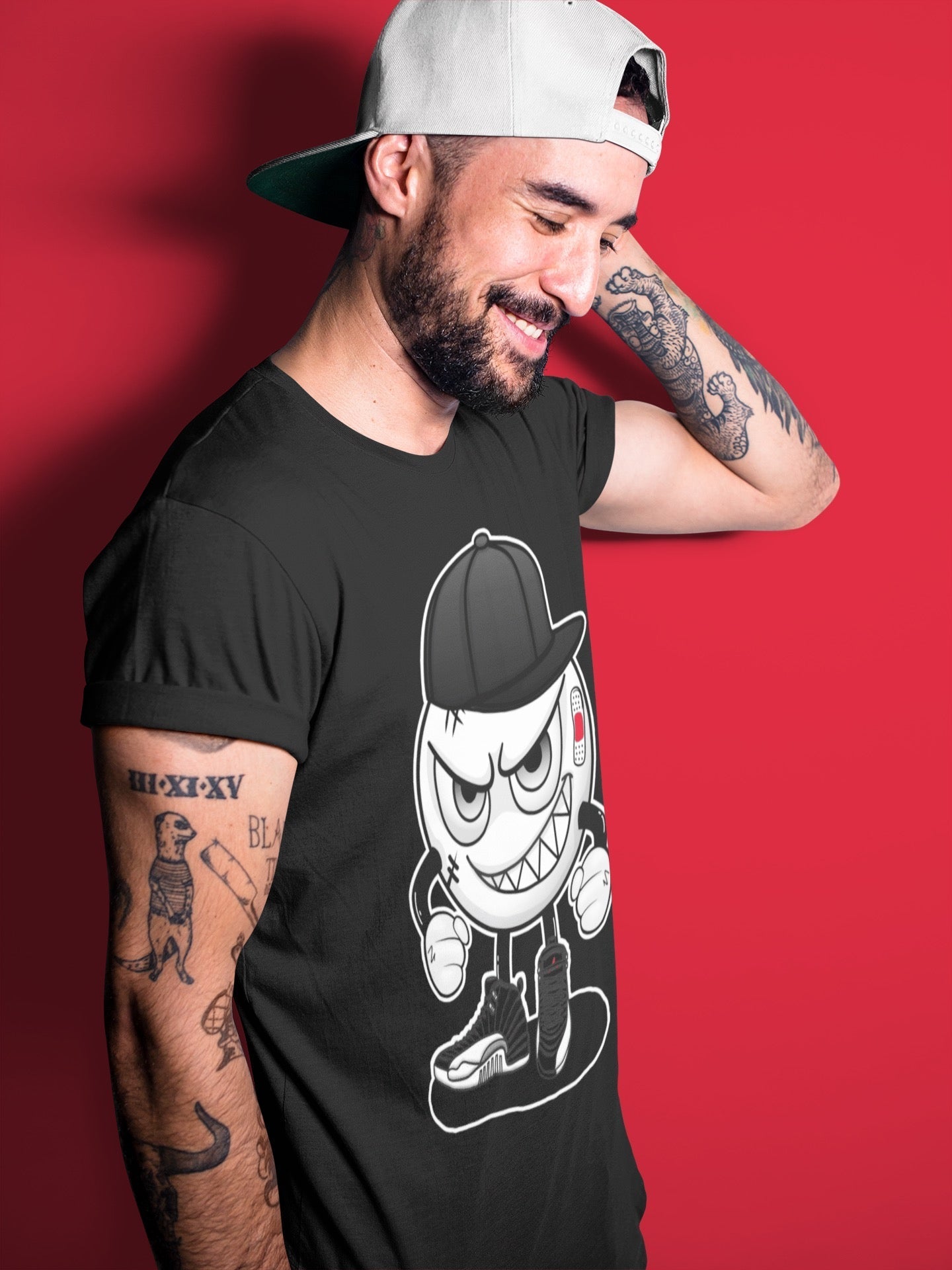 Jordan 12 Playoffs Sneaker Match Tees Mischief Emoji Sneaker Tees Jordan 12 Playoffs Sneaker Release Tees Unisex Shirts