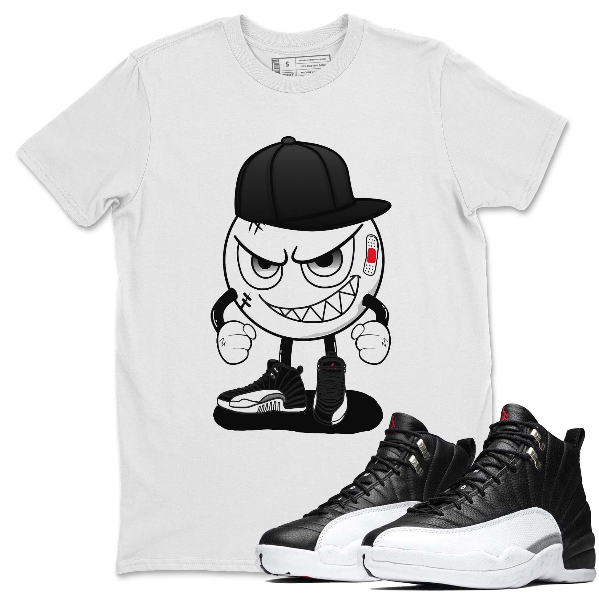 Jordan 12 Playoffs Sneaker Match Tees Mischief Emoji Sneaker Tees Jordan 12 Playoffs Sneaker Release Tees Unisex Shirts