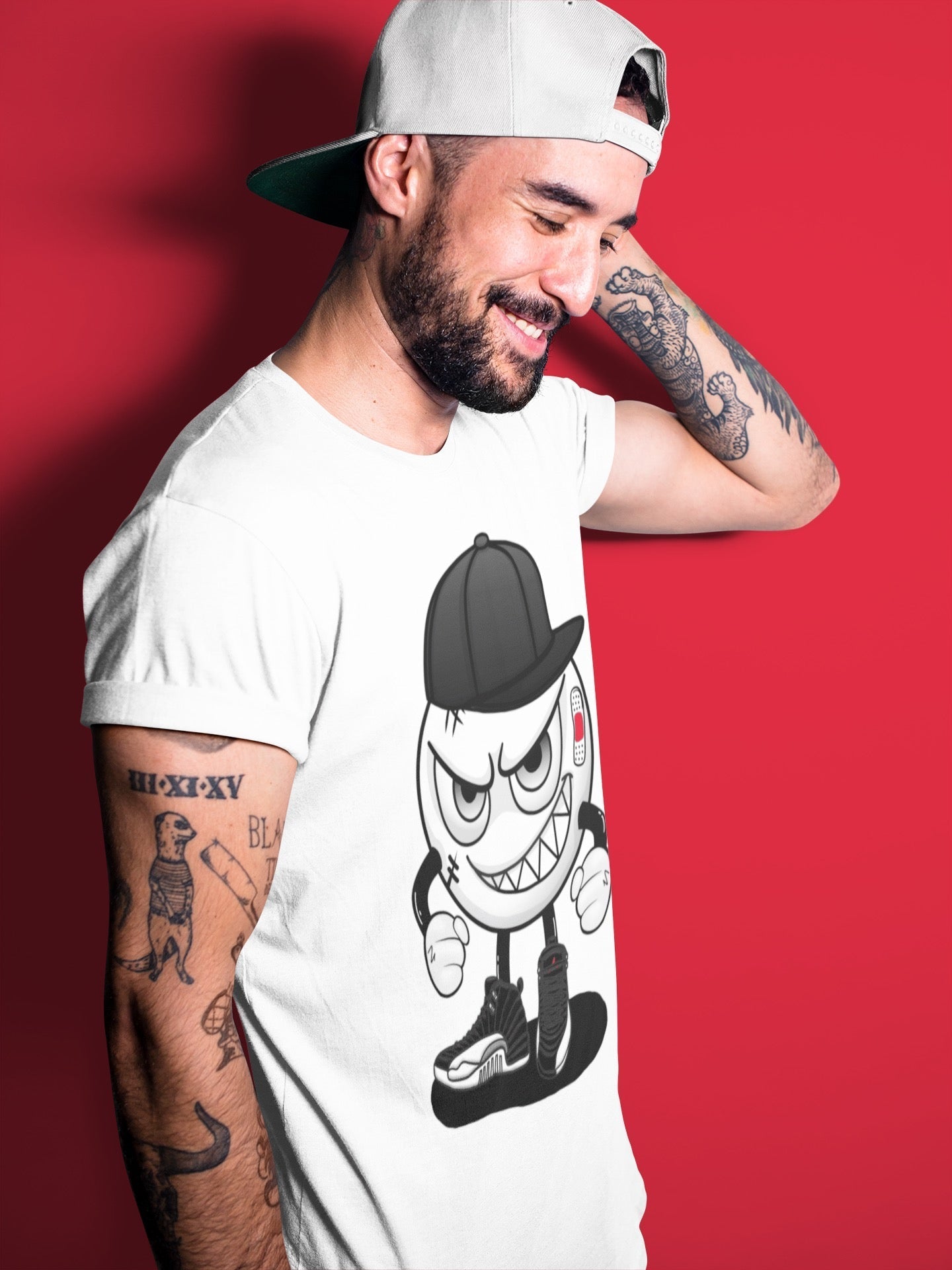 Jordan 12 Playoffs Sneaker Match Tees Mischief Emoji Sneaker Tees Jordan 12 Playoffs Sneaker Release Tees Unisex Shirts