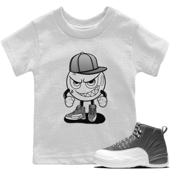 Jordan 12 Stealth Sneaker Match Tees Mischief Emoji Sneaker Tees Jordan 12 Stealth Sneaker Release Tees Kids Shirts