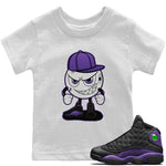 Jordan 13 Court Purple Sneaker Match Tees Mischief Emoji Sneaker Tees Jordan 13 Court Purple Sneaker Release Tees Kids Shirts