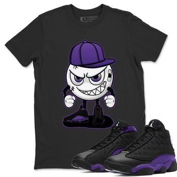 Jordan 13 Court Purple Sneaker Match Tees Mischief Emoji Sneaker Tees Jordan 13 Court Purple Sneaker Release Tees Unisex Shirts