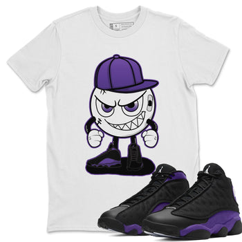 Jordan 13 Court Purple Sneaker Match Tees Mischief Emoji Sneaker Tees Jordan 13 Court Purple Sneaker Release Tees Unisex Shirts