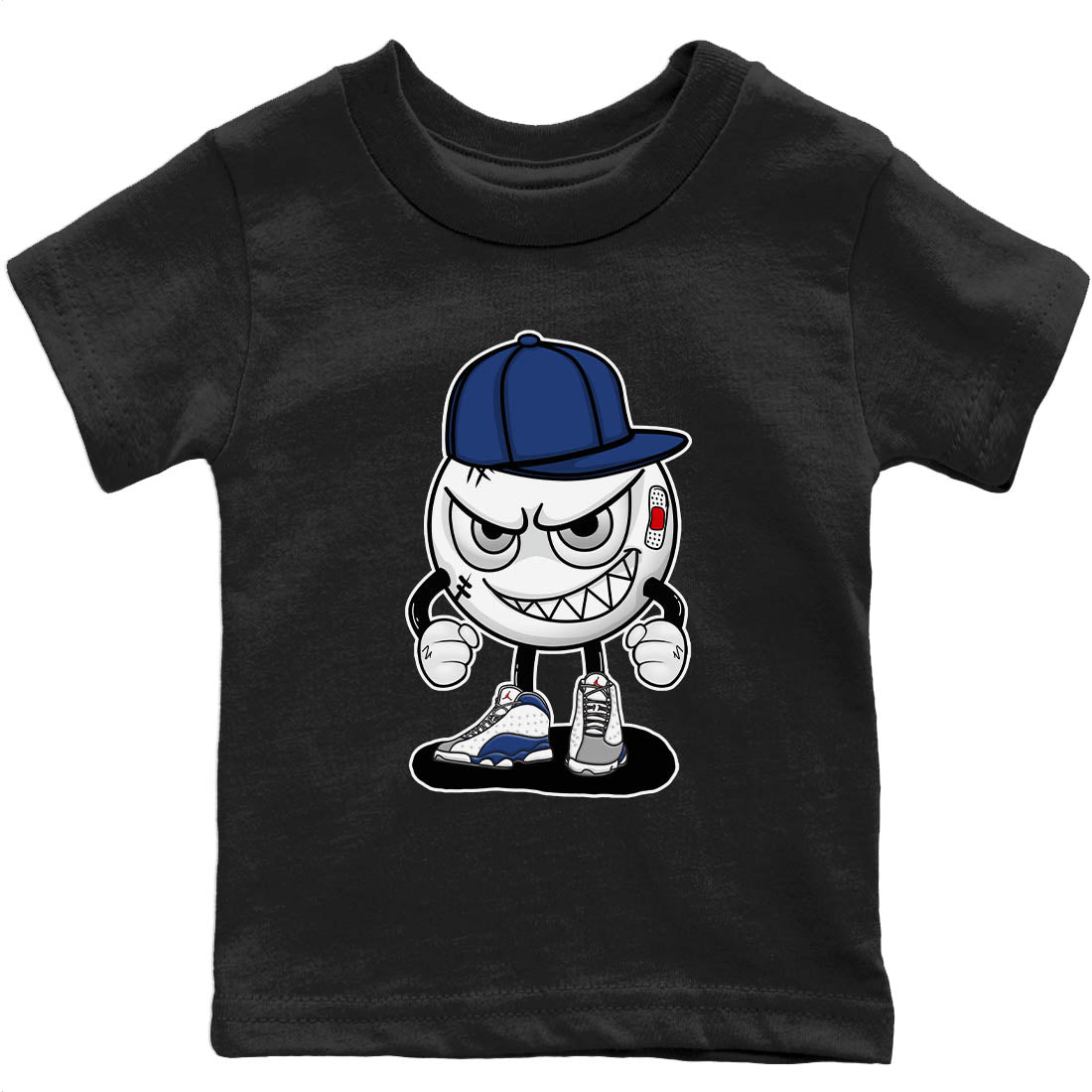 Jordan 13 French Blue Sneaker Match Tees Mischief Emoji Sneaker Tees Jordan 13 French Blue Sneaker Release Tees Kids Shirts